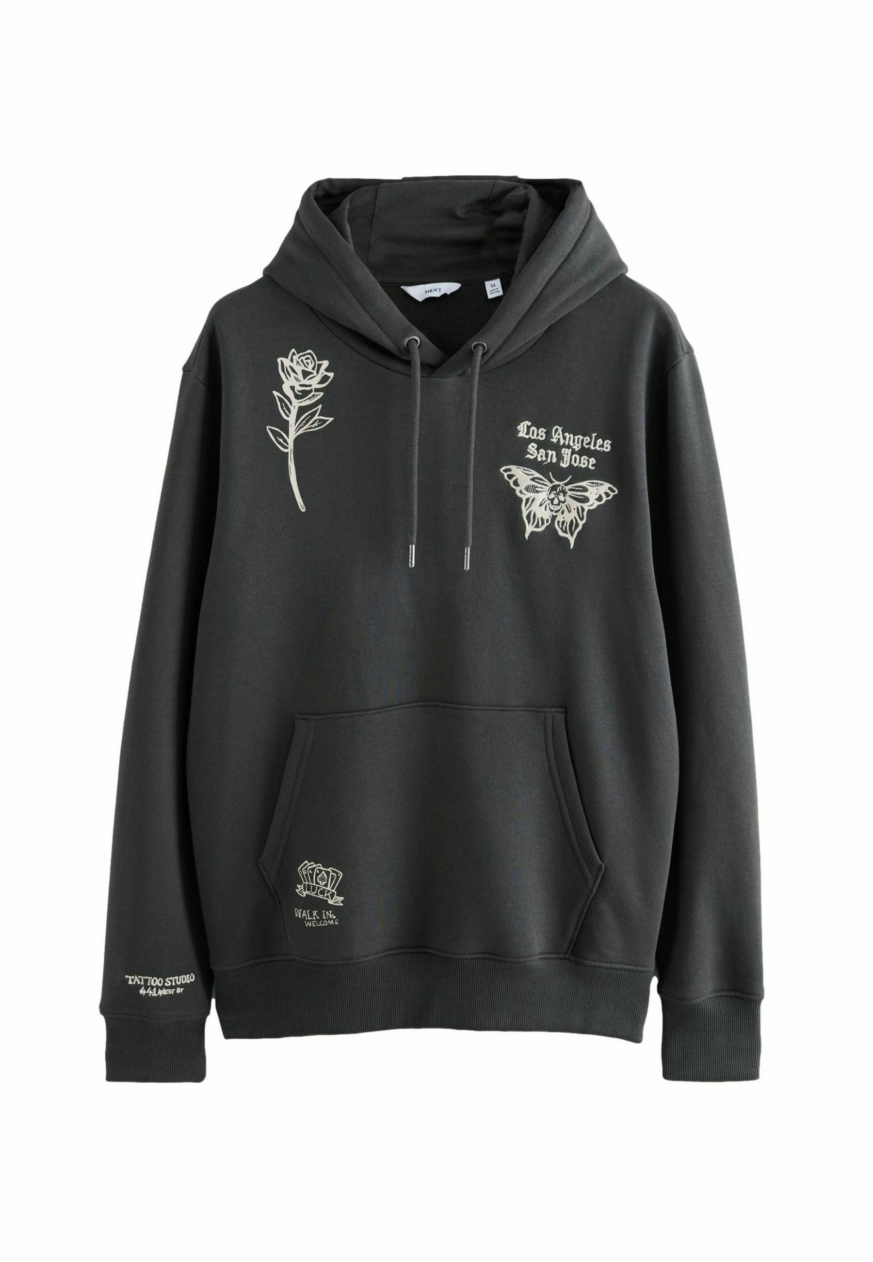 Next EMBROIDERED GRAPHIC - Hoodie - charcoal grey/mottled grey
