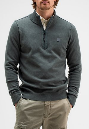 CLIFDEN HALF ZIP - Strickpullover - grey black