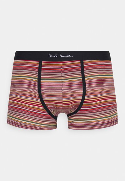 Stripete boxer shorts i rød, gul og blå farge. Laget av mykt materiale med en svart elastisk linning med «Paul Smith»-logo.