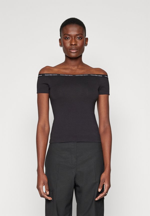 LOGO ELASTIC BARDOT TOP - Print T-shirt4