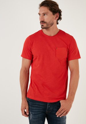 Buratti CREW NECK POCKET - Basic T-shirt - red