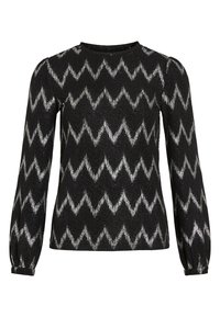VISASCHA O NECK - Bluse - black/silver-coloured
