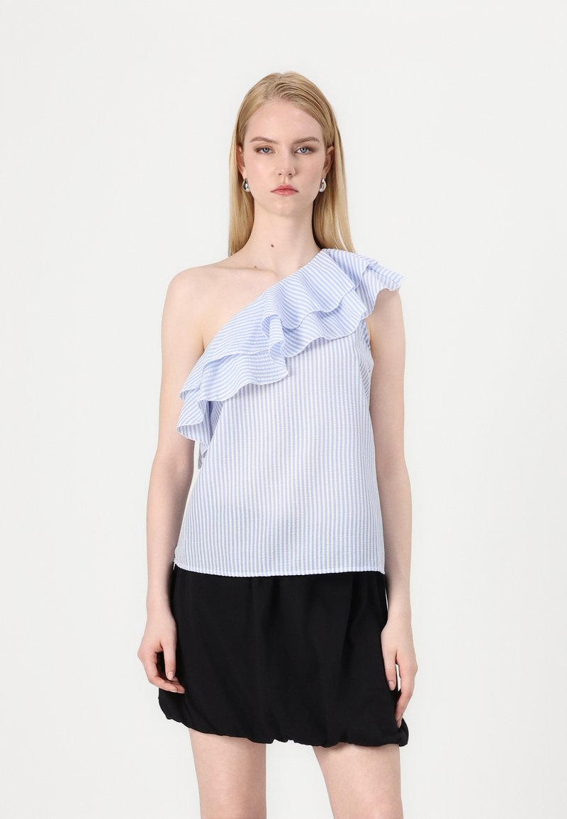 Vero Moda - VMMILLIE - Top - bright white/blue, Vergrößern