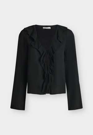 ONLY, ONLVINNI LIFE FRILL  - Μπλούζα - black