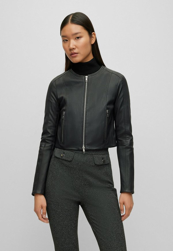 SAJOSA - Leather jacket - schwarz eins