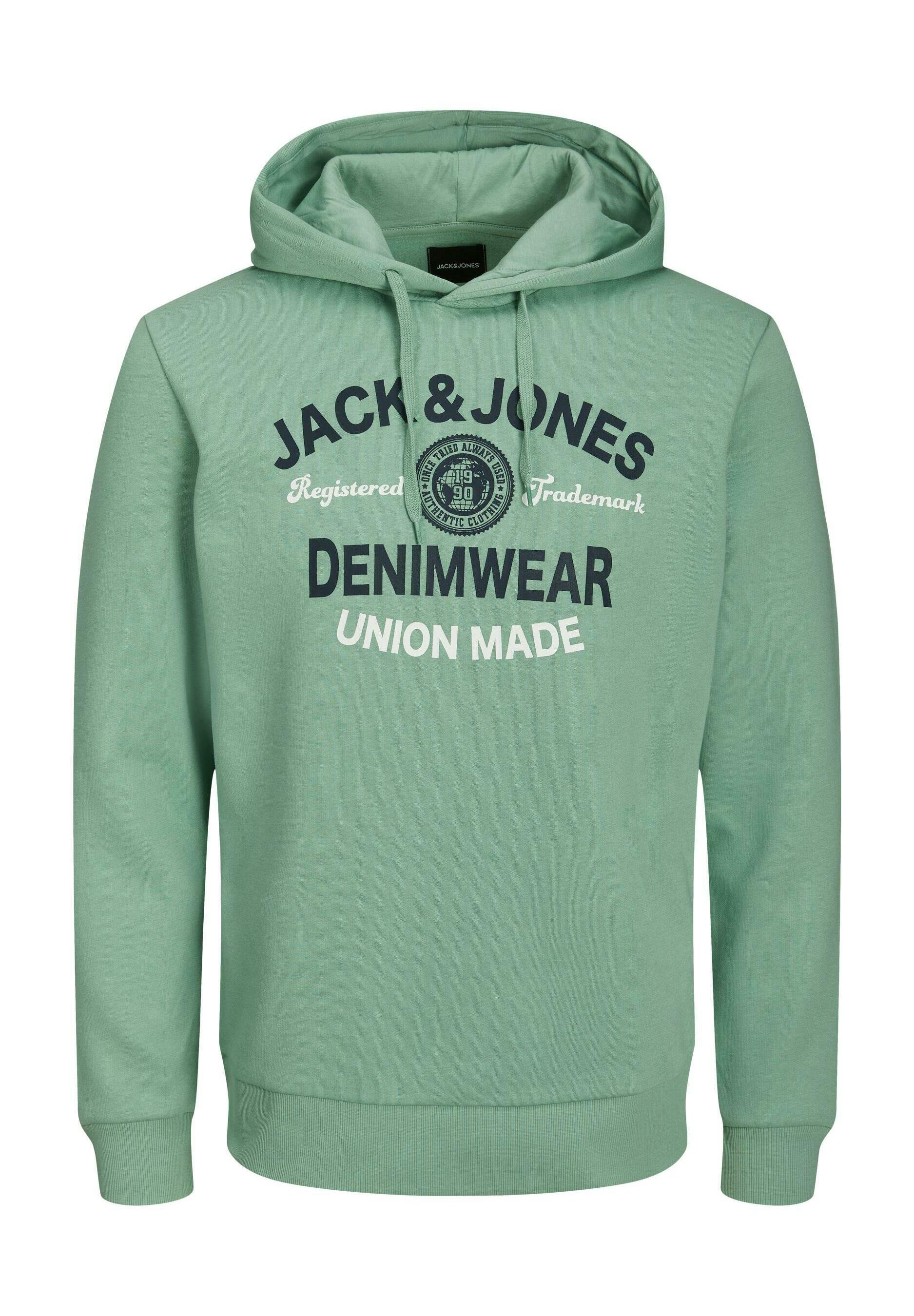 Jack Jones JJELOGO HOOD Hoodie hellgrün/light green