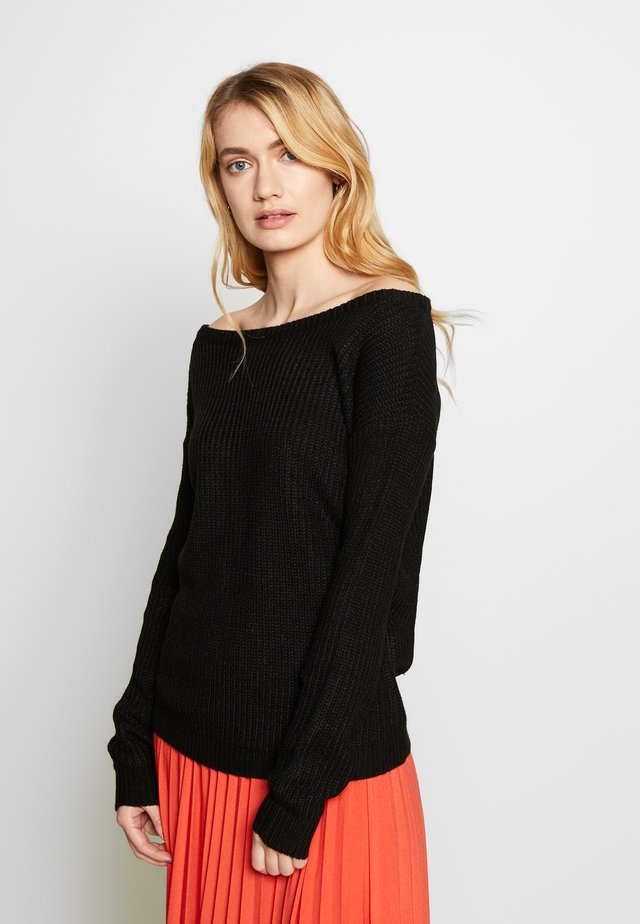 OPHELITA OFF SHOULDER JUMPER - Jumper - black