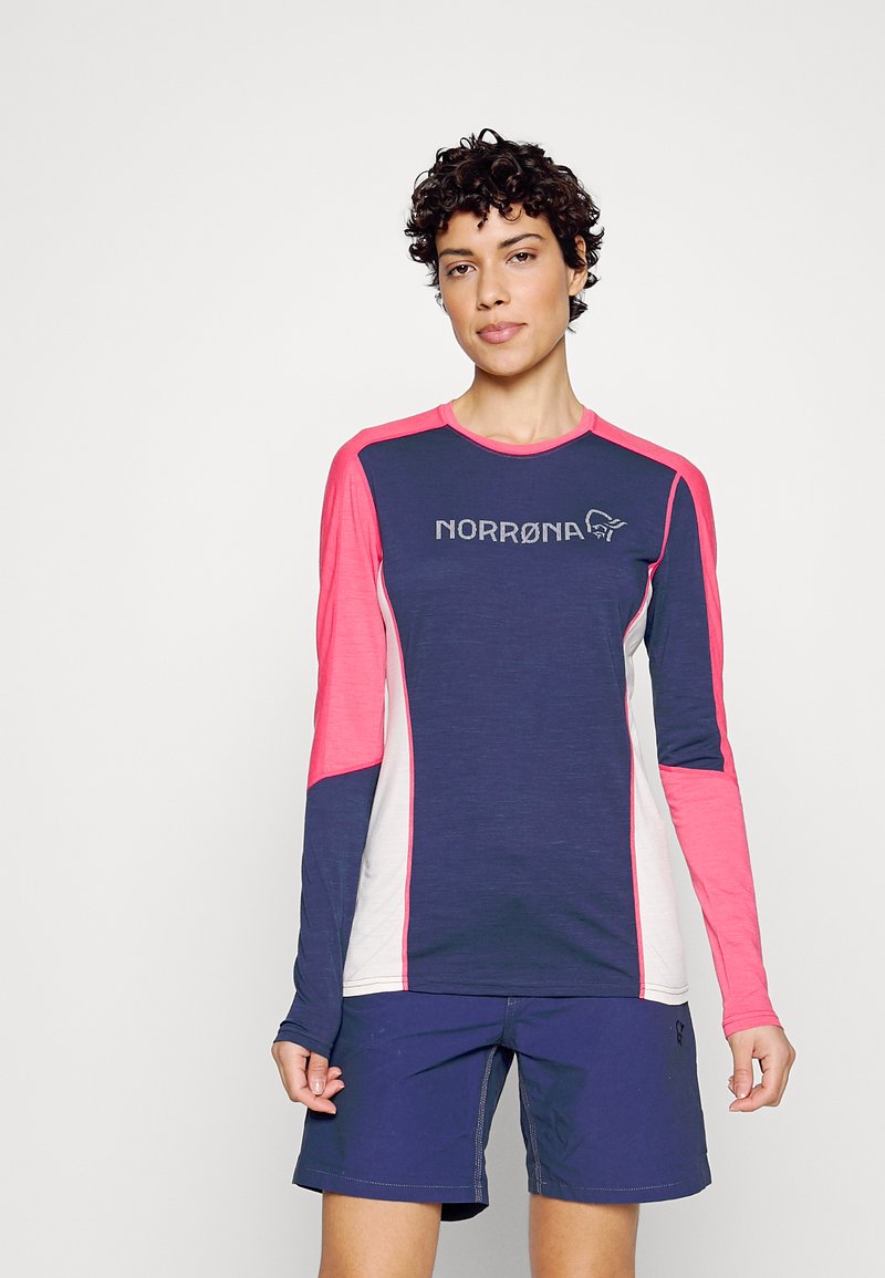 Norrøna FALKETIND EQUALISER ROUND NECK - Camisola de manga comprida - indigo night/honeysuckle