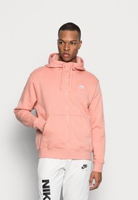 Nike Sportswear M CLUB HOODIE FZ BB - Camisola com fecho - lt madder root/white