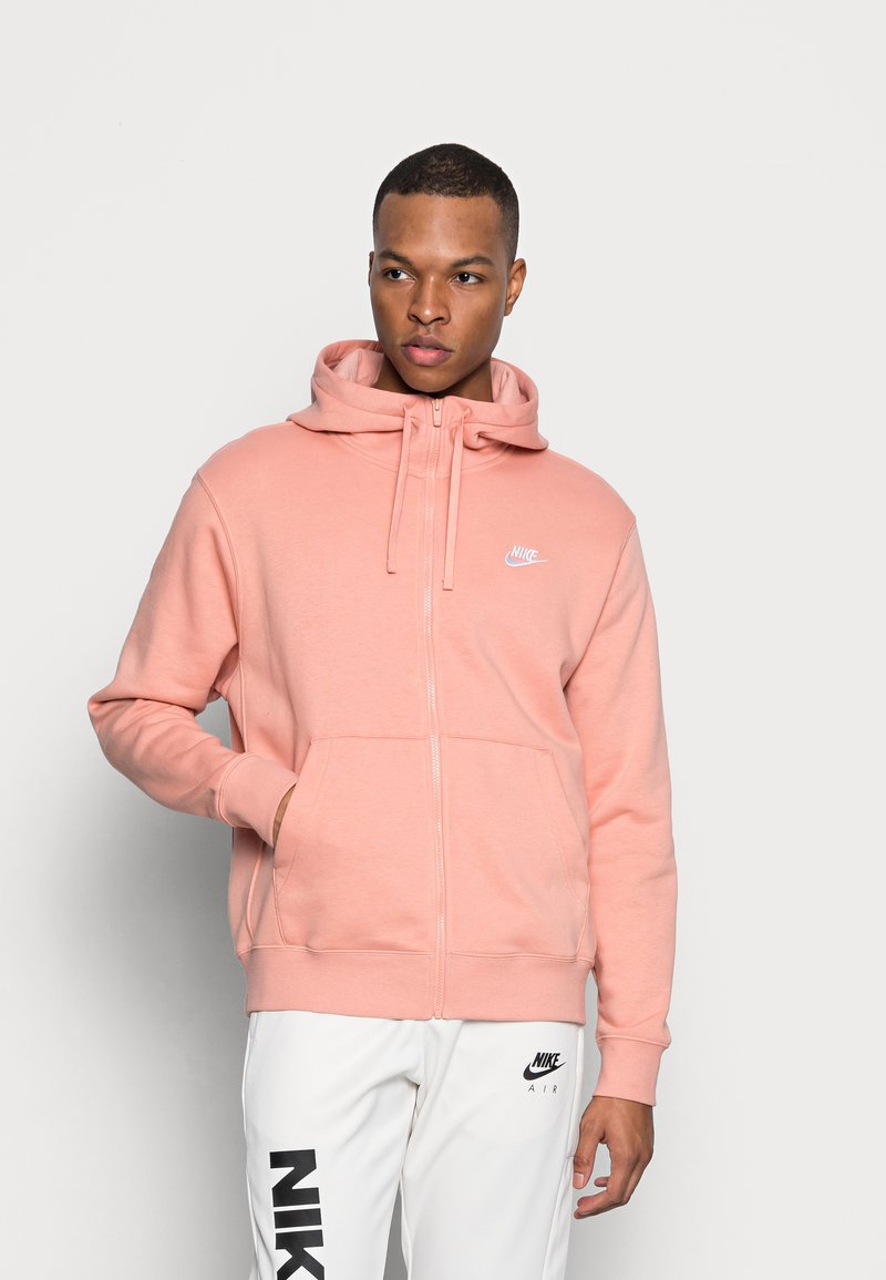 Nike Sportswear M CLUB HOODIE FZ BB - Camisola com fecho - lt madder root/white