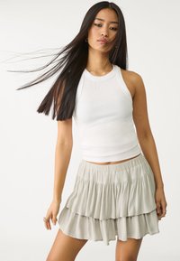 Stradivarius Skladaná sukňa - light grey