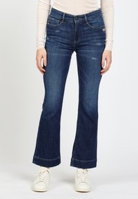 MAXIMA KICK - Bootcut jeans - ripped darkblue