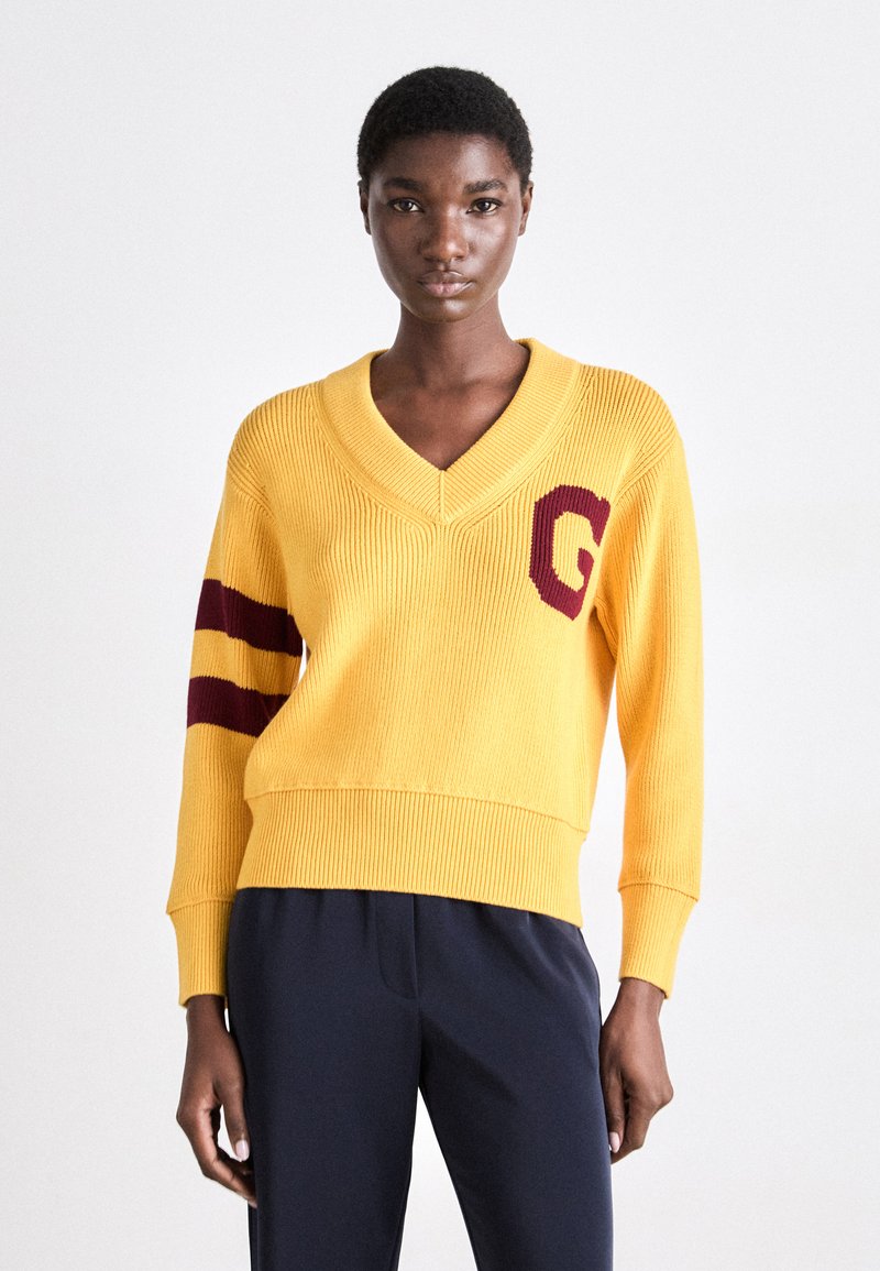 GANT VARSITY VNECK - Camisola - faded sunset