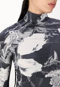 G-STAR PRINTED MOCK SLIM FIT  - Μπλούζα με μακριά μανίκια - black liquid