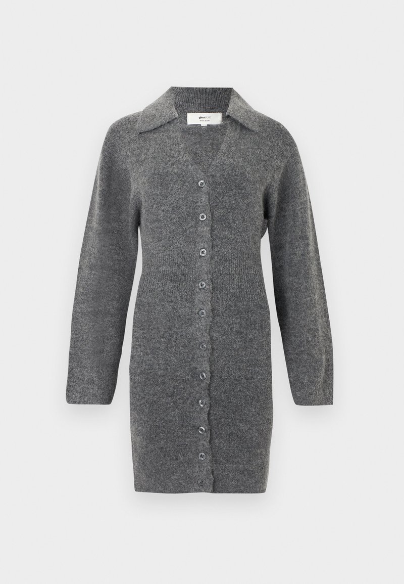 Gina Tricot Gebreide jurk donkergrijs gemêleerd