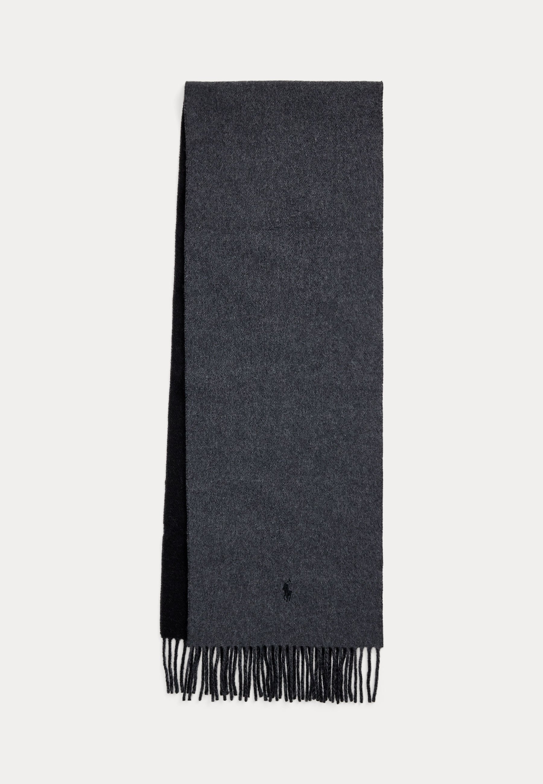 Polo Ralph Lauren FRINGE-TRIM WOOL SCARF - Scarf - black/charcoal