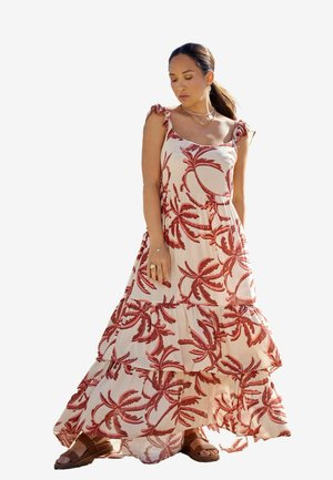 CREAM PALM TIERED SUN REGULAR FIT - Maxikleid - cream