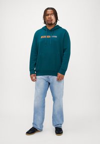 Jack & Jones JJECORP LOGO HOOD PLAY - Mikina s kapucňou - deep teal