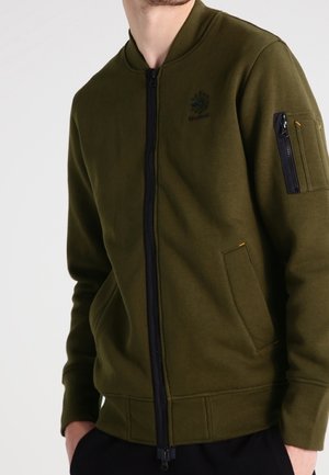 Sweater met rits - olive