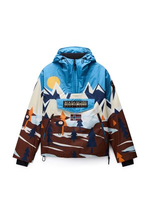 Napapijri, RAINFOREST NEXT ALL OVER PRINT ANORAK - Blouson - light blue