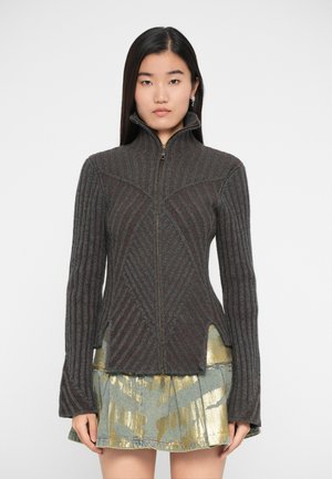 WARRIOR ZIP UP - Cardigan - grey/brown