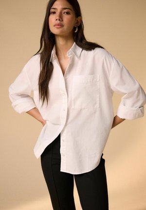 Next, REGULAR FIT - RELAXED COTTON LONG SLEEVE SHIRT . - Button-down blouse - white