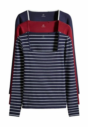REGULAR FIT - 3 PACK SQUARE NECK  - Maglietta a manica lunga - navy red white