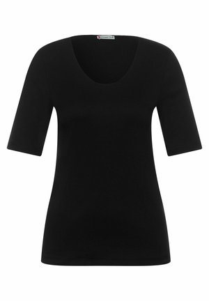 Street One, Short sleeve - V- neck - Solid color - T-shirts basic - schwarz