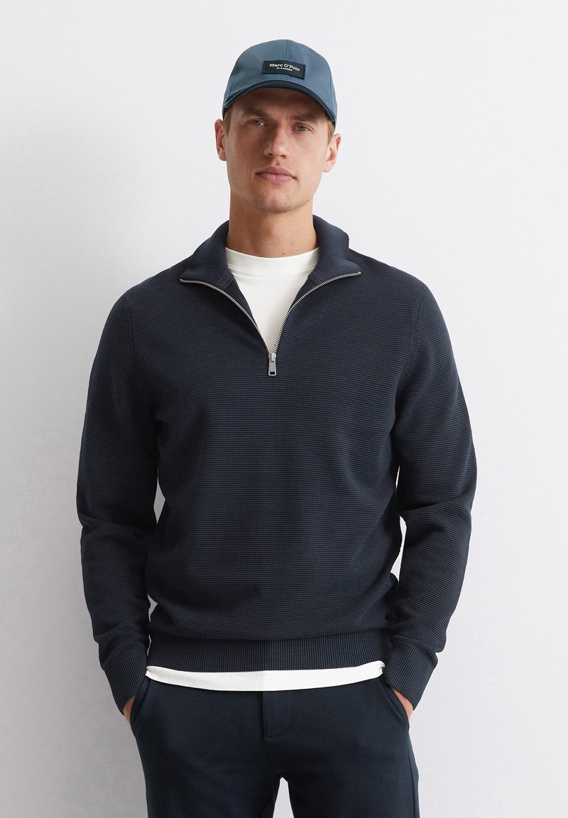 Marc O'Polo TROYER OTTOMAN STRUKTUR - Jumper - dark navy