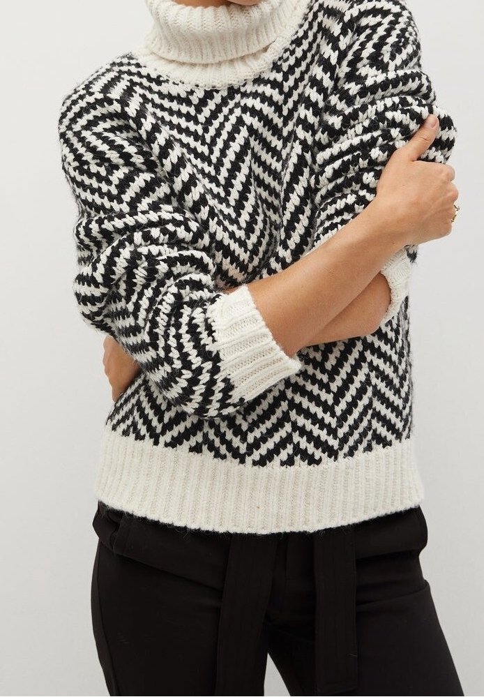 Mango Strickpullover - black