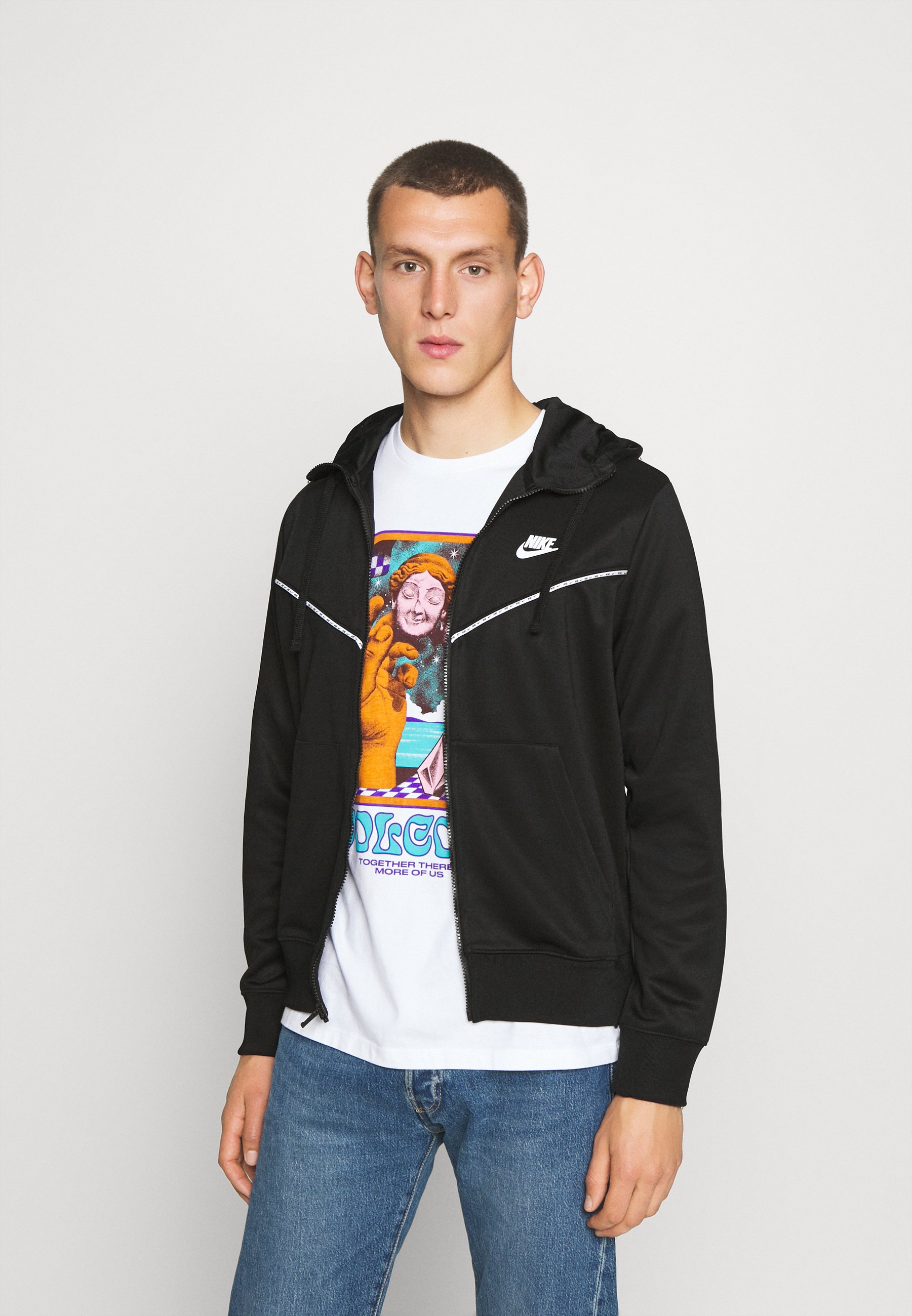 REPEAT HOODIE Huvtröja med dragkedja black REPEAT HOODIE Huvtröja med dragkedja black