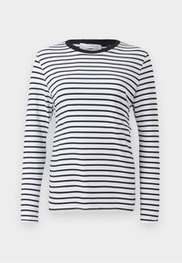 SLFESSENTIAL STRIPED O NECK TEE - Maglietta a manica lunga - black/bright white