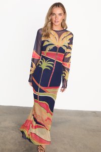 Never Fully Dressed PALM DRESS - Maxikjole - blue