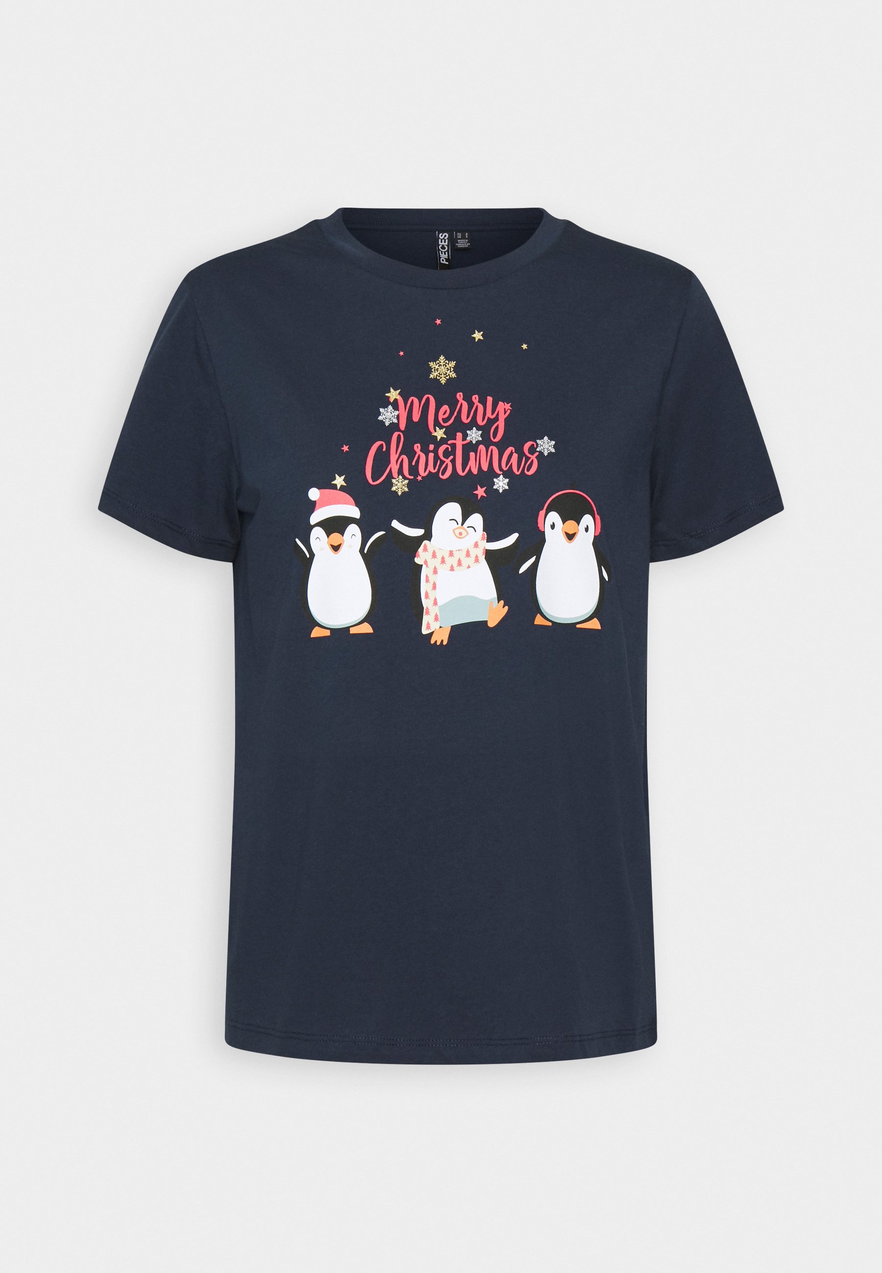 PIECES Pcnannis SS Xmas - Maglietta BC, Black/Print