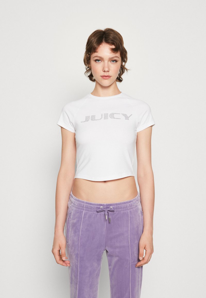 Juicy Couture DIGI SHRUNKEN TEE - T-shirt med print - white/vit
