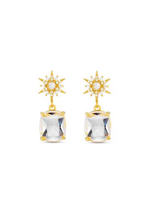 PAVE STARBURST CRYSTAL DROP EARRING - Ohrringe - pale gold-coloured