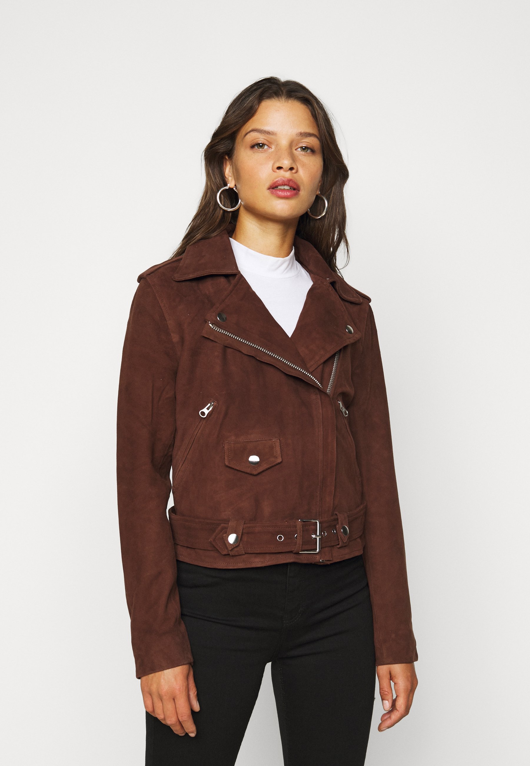 petite tan leather jacket