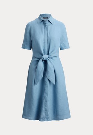 Lauren Ralph Lauren, TIE-FRONT LINEN SHIRTDRESS - Φόρεμα πουκάμισο - blue note