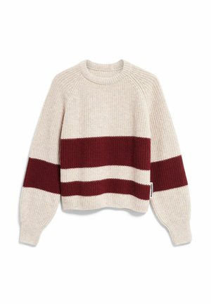 ARMEDANGELS, RIB STRIPED - Pullover - honey melange-velvet red