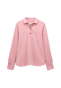 Pika pika polo särk, pikkade varrukatega, mis on valmistatud puuvillast. Sellel on kraega kaelus, kolme nupuga kinnitus ning rinnatasku. Siledad tekstuur.