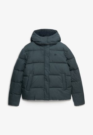 Superdry & Co, SUPERDRY PREMIUM HOODED CHECK PUFFER JACKET.. - Vinterjakker - olive navy check