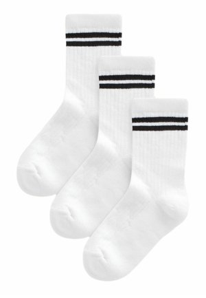 RICH CUSHIONED FOOTBED ANKLE 3 PACK - Strømper - white black stripe