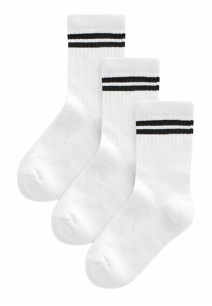 RICH CUSHIONED FOOTBED ANKLE 3 PACK - Calcetines - white black stripe