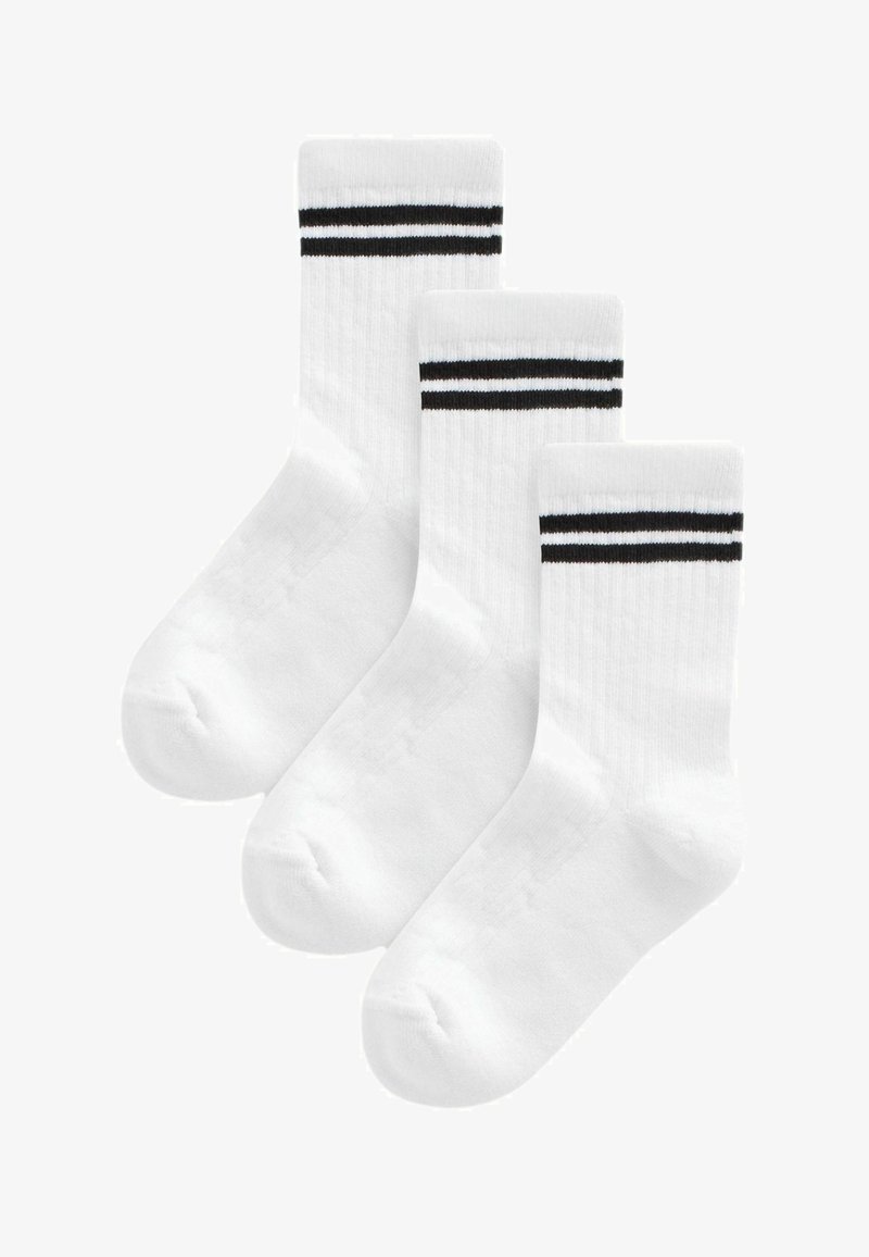 Next RICH CUSHIONED FOOTBED ANKLE 3 PACK - Strømper - white black stripe