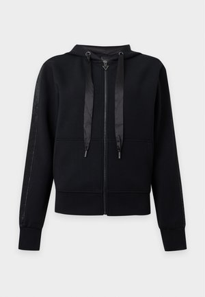 Guess, NEW HOODED VICTOIRE ZIP - Суитшърт с качулка - jet black