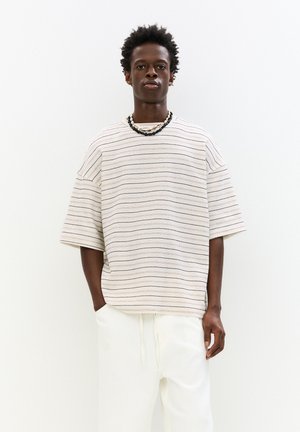 TEXTURED STRIPED - T-Shirt print - sand
