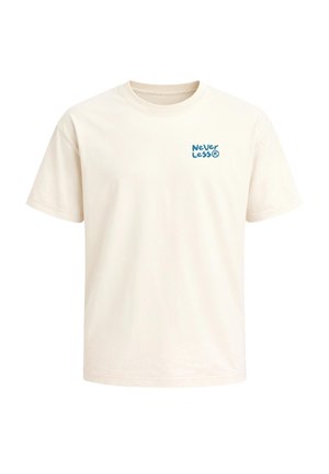 Neverless, HERREN T-SHIRT - ZITONEN DESIGN EASY PEASY - OVERSIZED RELAXED - T-Shirt print - hell-beige