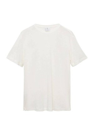 Tricou alb cu mânecă scurtă, realizat dintr-un material moale. Dispune de o guler rotund și o textură subtilă. Fără modele sau accente vizibile.