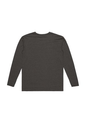 Donkergrijze long-sleeve t-shirt met een ronde halslijn, gemaakt van een zachte, gestructureerde stof. Heeft een eenvoudig, naadloos ontwerp aan de achterkant.