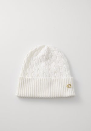 COACH CABLE BEANIE - Căciulă - chalk